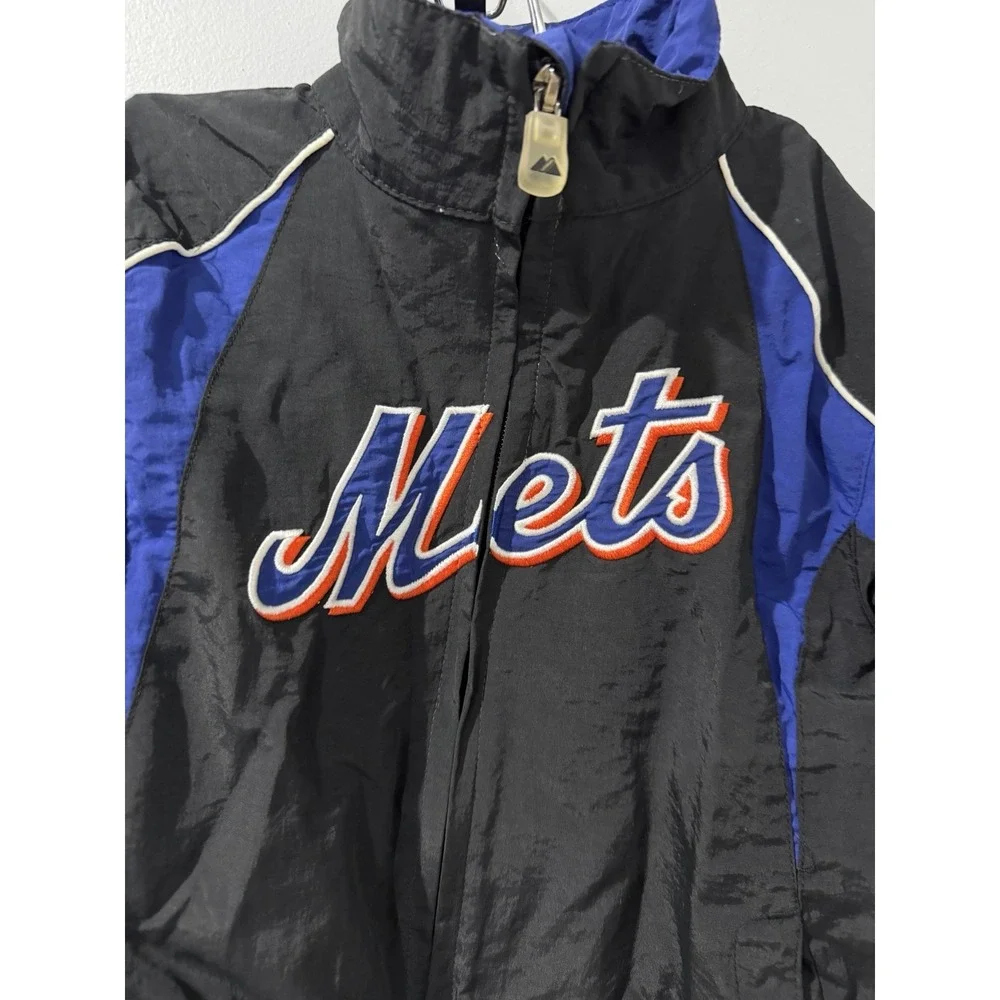 Vintage Majestic MLB New York Mets Windbreaker Bomber Jacket Youth Toddler 3T D